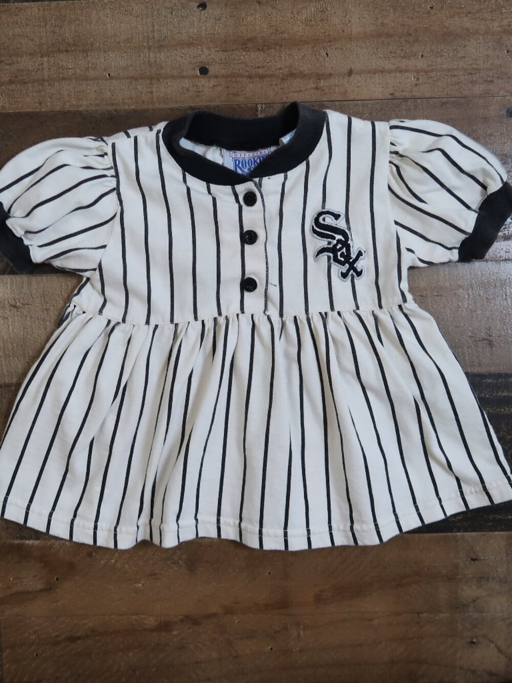 Vintage White Sox Toddler 2T Striped Dress Rookie League by Mighty Mac